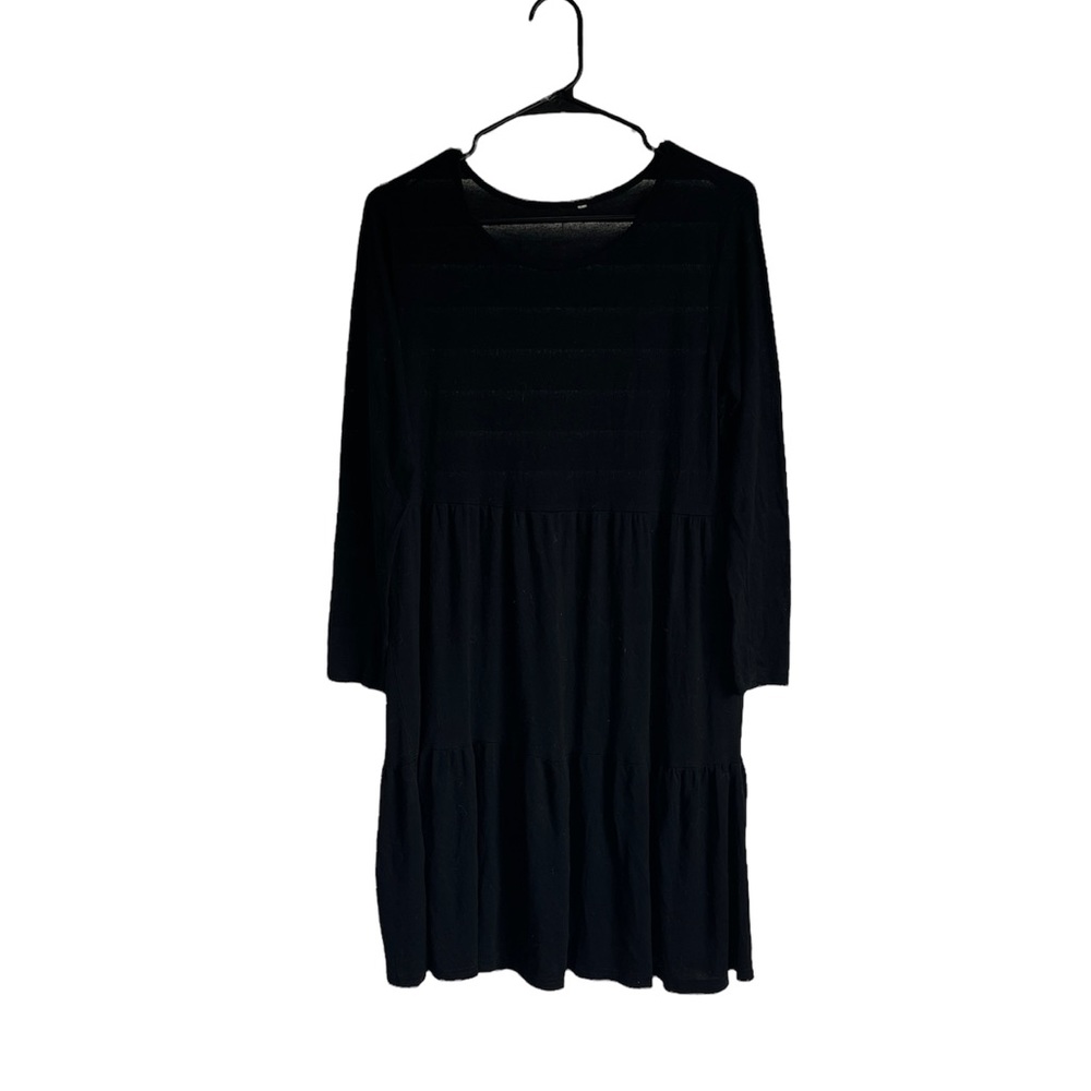 XL long sleeve casual black dress